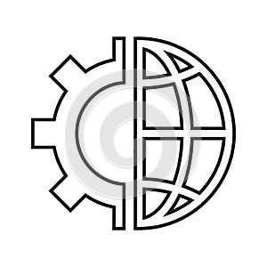 Global network Settings icon. Outline vector