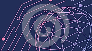 Global Network Sphere Digital Background Vector, vector design Generative AI