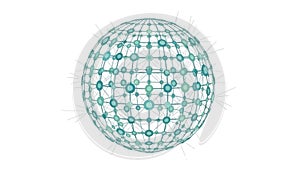 Global Network Sphere: Interconnected Nodes and Data Web
