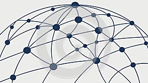 Global Network Sphere, Interconnected Technology, vector design Generative AI