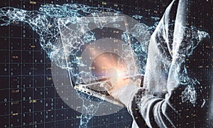 Global network and theft concept