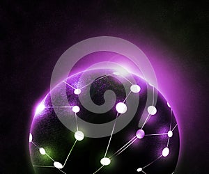 Global Network Violet Background