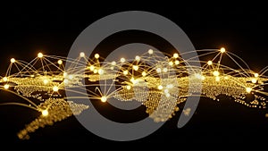 Global Network Visualization of Connected Data Points Across Continents