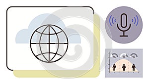 Global Networking with Data Visualization and Voice Communication Elements
