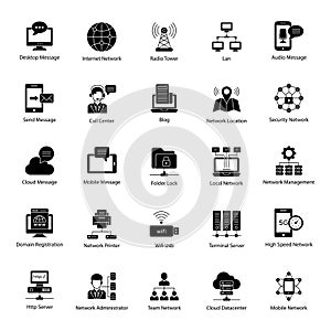 Global Networking Glyph Icons Pack