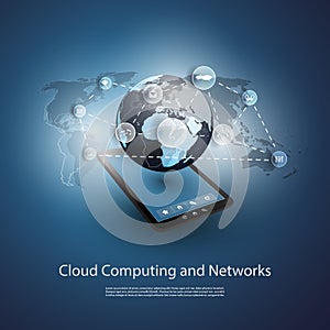 Global Networks, Cloud Computing - Illustration for Your Business
