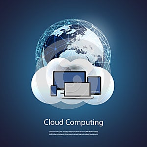 Global Networks, Cloud Computing - Illustration for Your Business