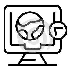 Global online charity icon outline vector. People event
