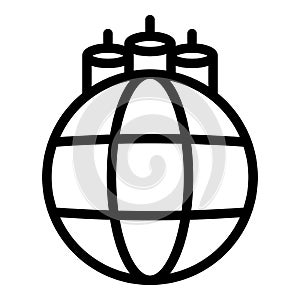 Global optic fiber icon outline vector. Internet cable