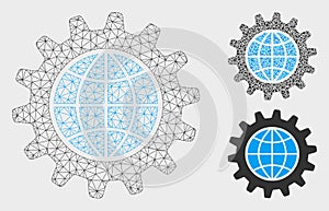 Global Options Vector Mesh Wire Frame Model and Triangle Mosaic Icon