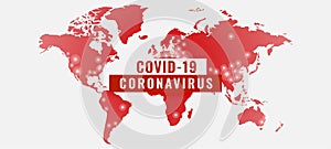 Global outburst of coronavirus covid-19 pandemic banner photo