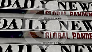 Global pandemic breaking news â€“ newspaper printing press