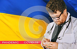 Global pandemic in COVID-19 chinese infection Novel Corona virus of Ukraine infection COVID-19 coronavirus for medical working in