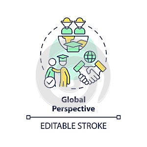 Global perspective multi color concept icon