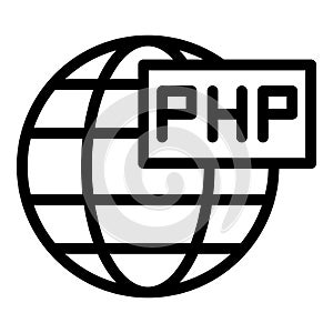 Global php icon outline vector. Cms development