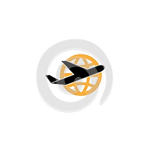 Global plane logo templat vector