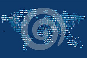 global population infographic. Map made from stick figure people