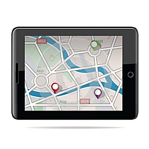 Global Positioning System, navigation. GPS navigator icon. Vector illustration