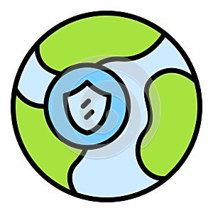 Global privacy icon vector flat