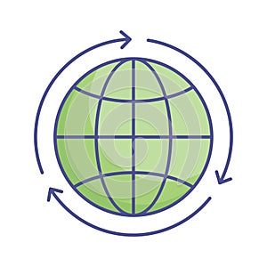 Global process Vector Icon which can easily modify or edit