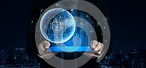 Global Quantum Computing Network for Future Communication Motif