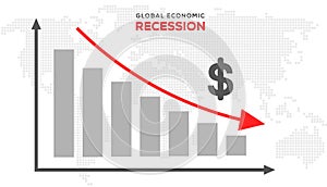 Global Recession Background. illustration of economic recession