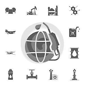 global refueling icon. Detailed set of Oil icons. Premium quality graphic design sign. One of the collection icons for websites, w
