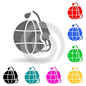 global refueling multi color style icon. Simple glyph, flat vector of Oil icons for ui and ux, website or mobile application