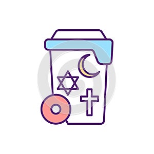 Global religions RGB color icon