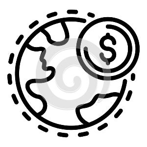 Global restructuring icon, outline style