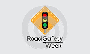 Global road safety week banner design in white background. Vector template