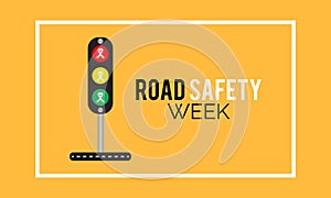 Global road safety week banner design in white background. Vector template