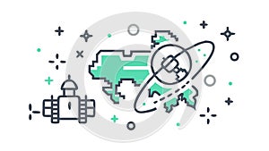 Global Satellite Network Earth, Space Communication Vector Graphic, vector design Generative AI