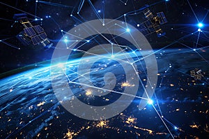 Global Satellite Network: Interconnected World Through Space Technology photo