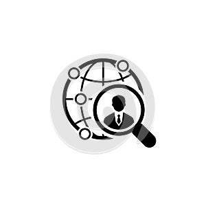 Global Search Icon. Flat Design