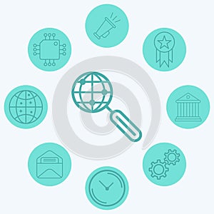 Global search vector icon sign symbol