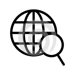 Global search vector line icon