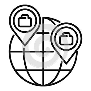 Global seeking job icon outline vector. Career candidate