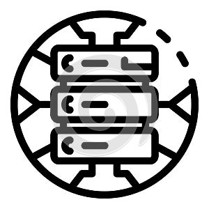 Global server data icon, outline style