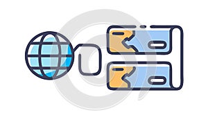 Global Server Network Internet Icon, vector design Generative AI