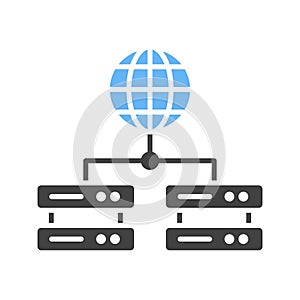 Global Servers icon vector image.
