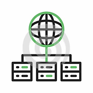 Global Servers icon vector image.