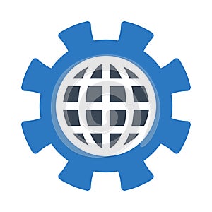 Global setting vector glyph color icon