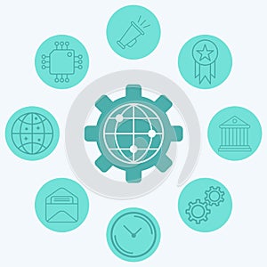 Global settings vector icon sign symbol