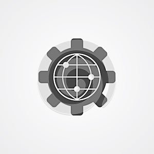 Global settings vector icon sign symbol