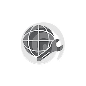 Global settings vector icon symbol isolated on white background
