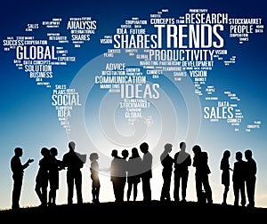 Global Shares Trends Ideas Sales Solution Expertise Concept