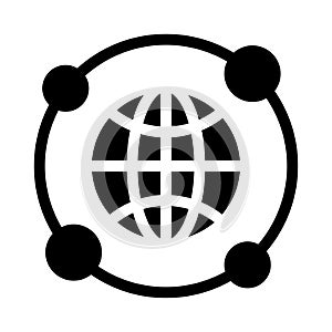Global sharing vector glyph flat icon