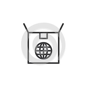 Global Shipping Box outline icon