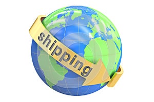 Global shipping concept, 3D rendering